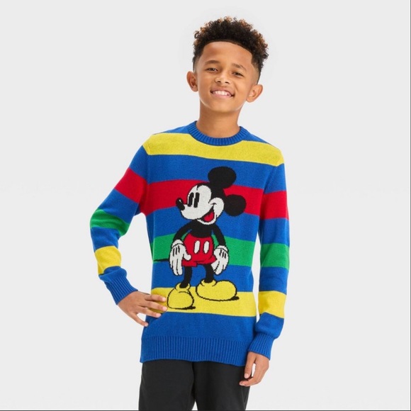 Target X Disney Mickey Mouse 100 years rainbow striped sweater kids large Kids